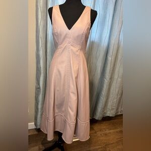 Maeve by Anthropologie Faux Leather Midi Dress Blush Pink Size 0